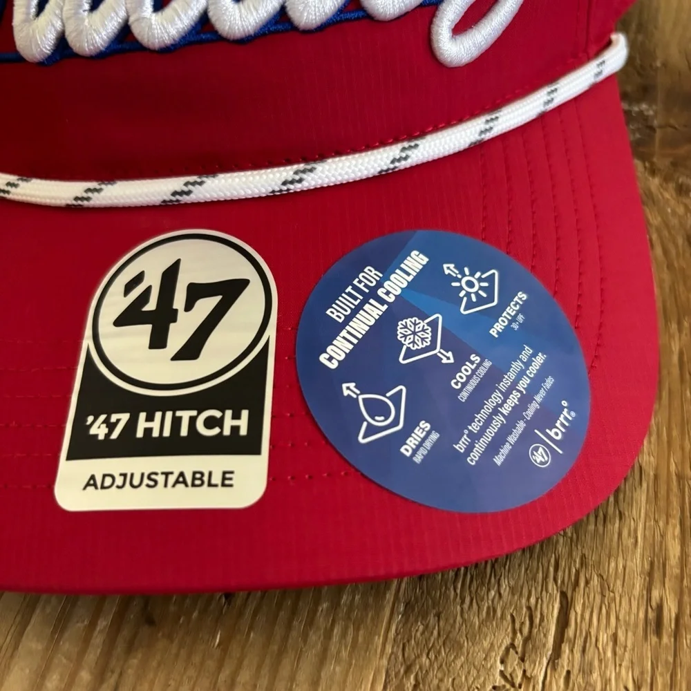 NWT Philadelphia Phillies MLB '47 Brand Red Script Rope Hitch Adjustable Hat - Picture 3 of 8